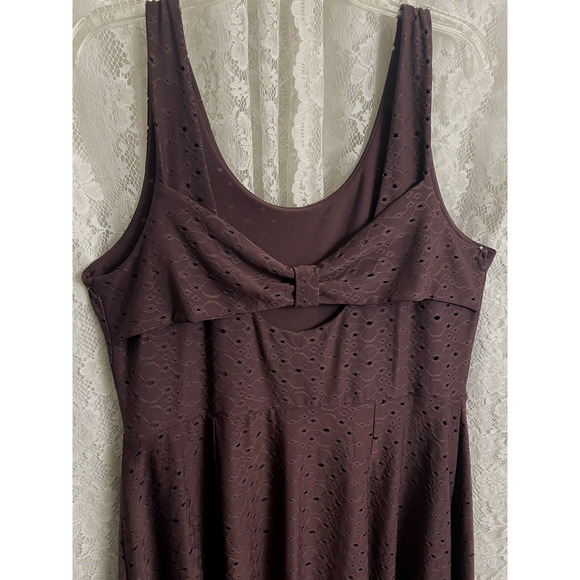 Loft Outlet Women's Large Purple Eyelet Cutout Back Dress - Picture 3 of 8